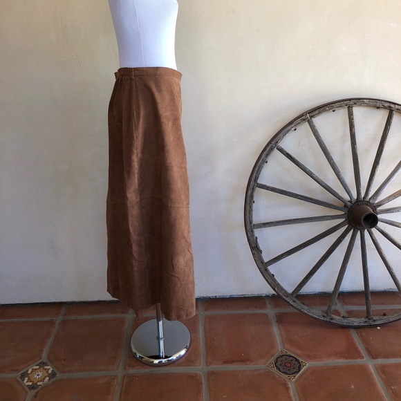 NAPA VALLEY Petites Vintage 80’s Long Vegan Suede Skirt Rare Plus 14P Super Cute - Picture 6 of 8